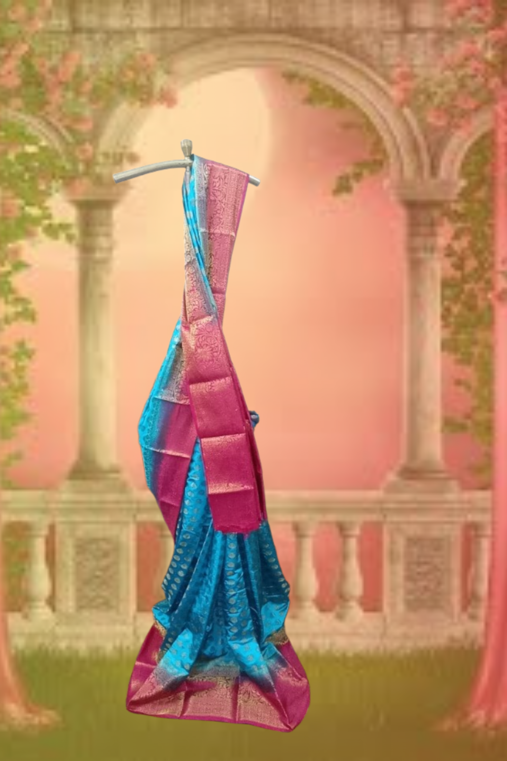 Jacquard Silk Firozi Saree