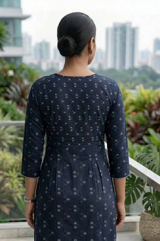 Forest Green Rayon Frill Kurti - Image 4