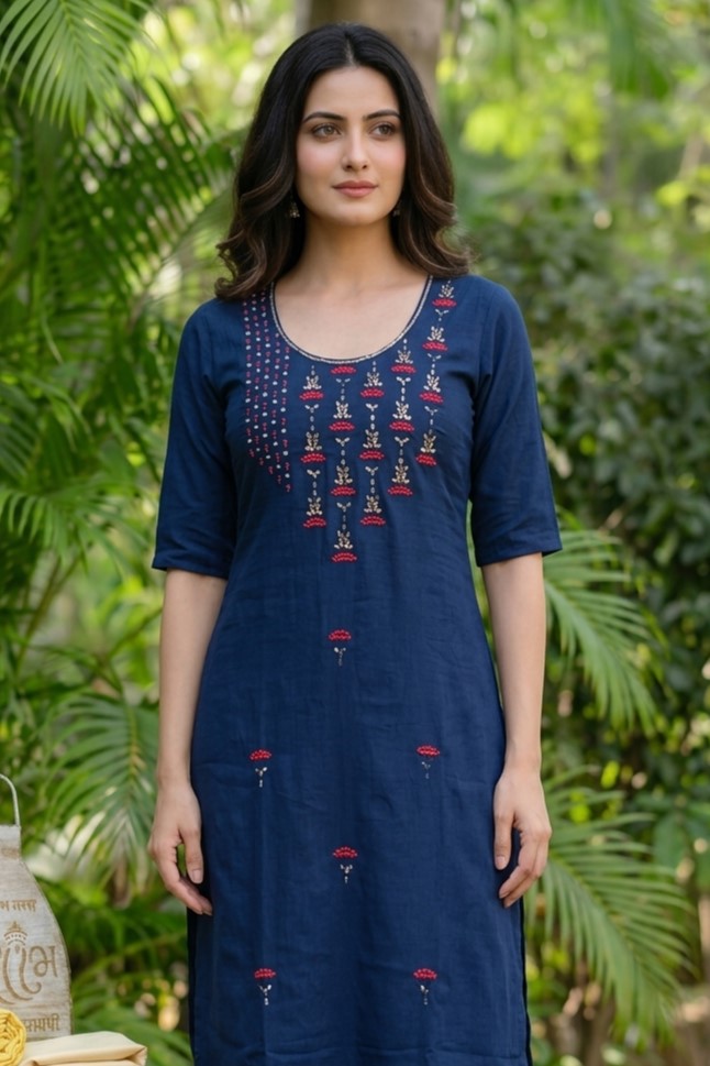 Navy Blue Kurti