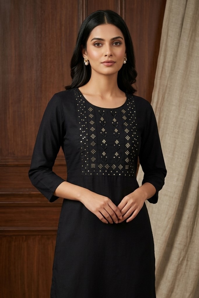 Black Frill Kurti
