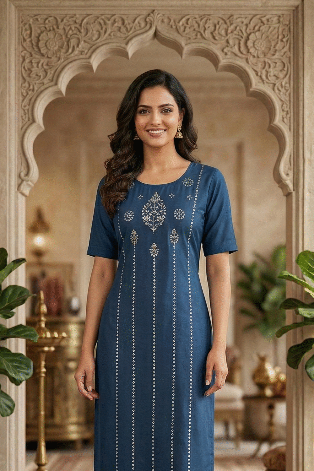 Dark Green Cotton Kurti