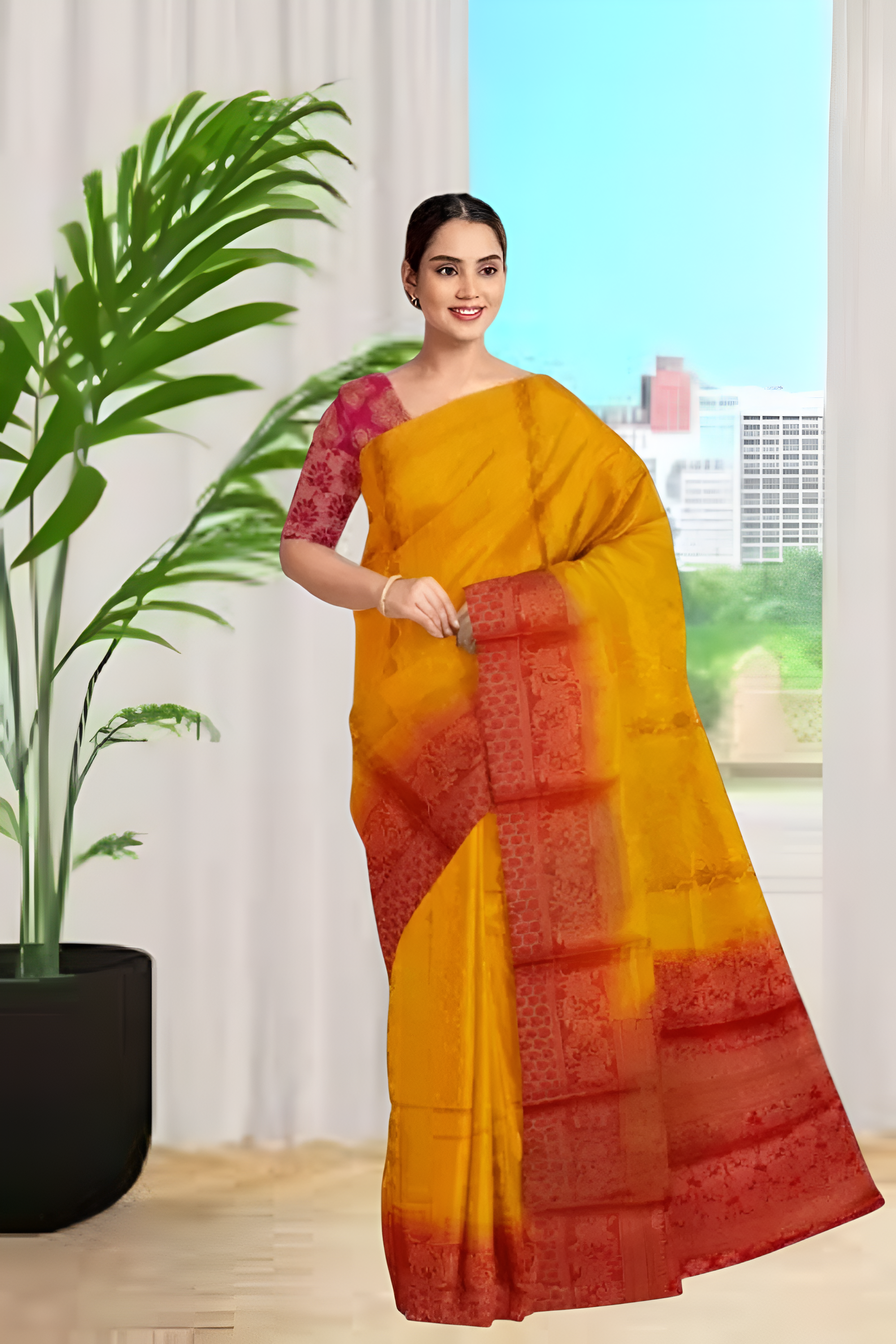 Bengaluru Yellow Silk Saree