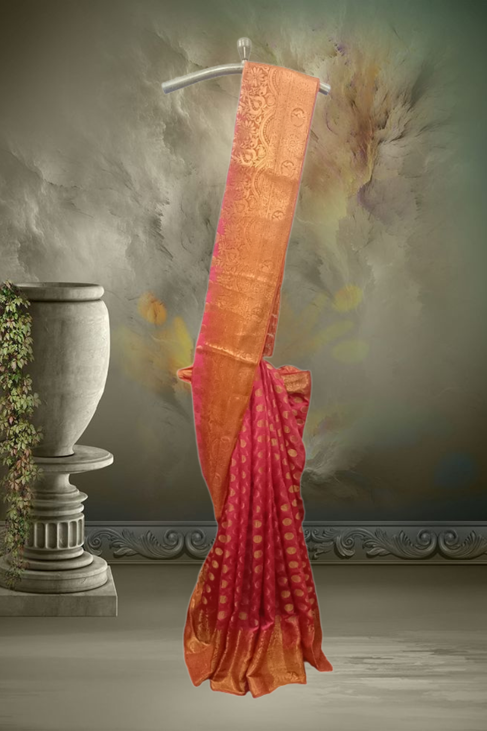 Jacquard Red Silk Saree