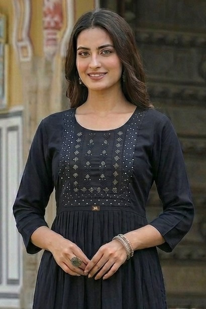 Black Frill Kurti - Image 2