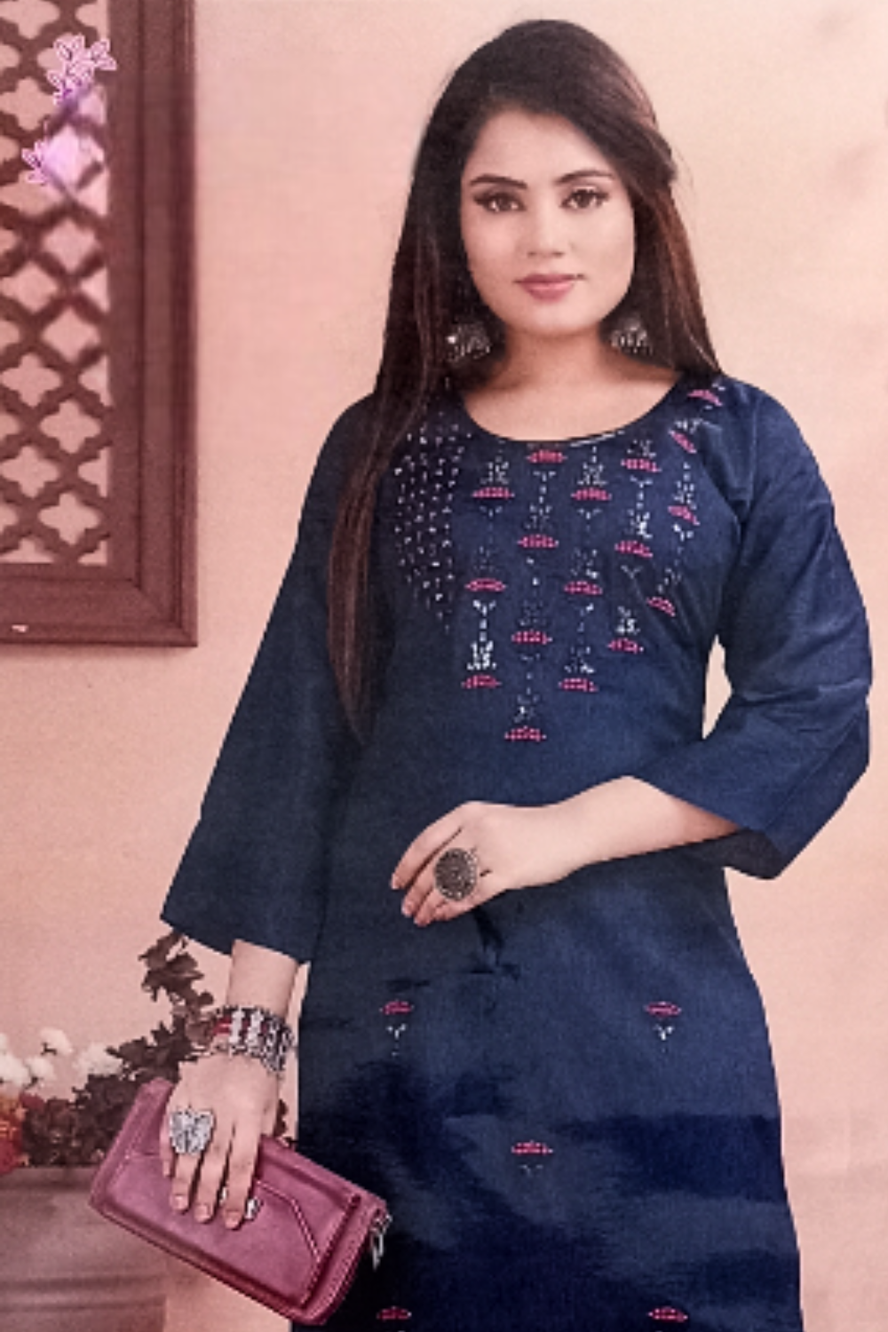 Navy Blue Kurti
