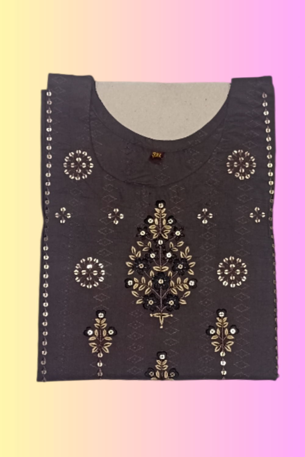 Coffee Colour Embroided Kurti - Image 6