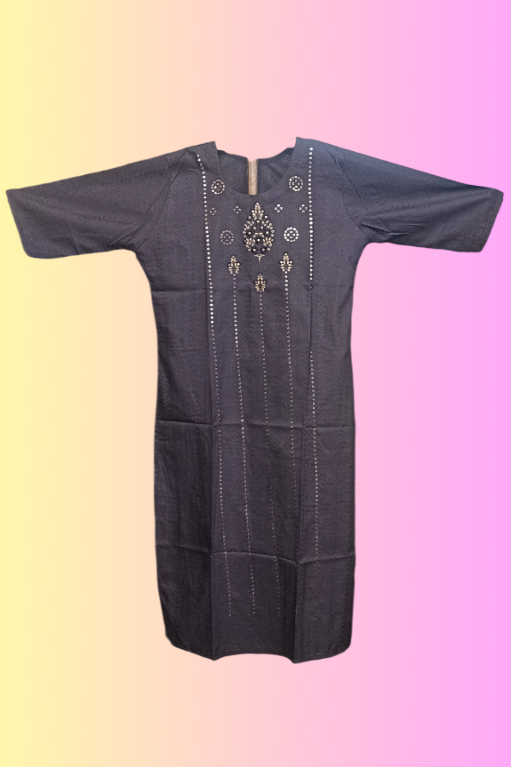 Coffee Colour Embroided Kurti