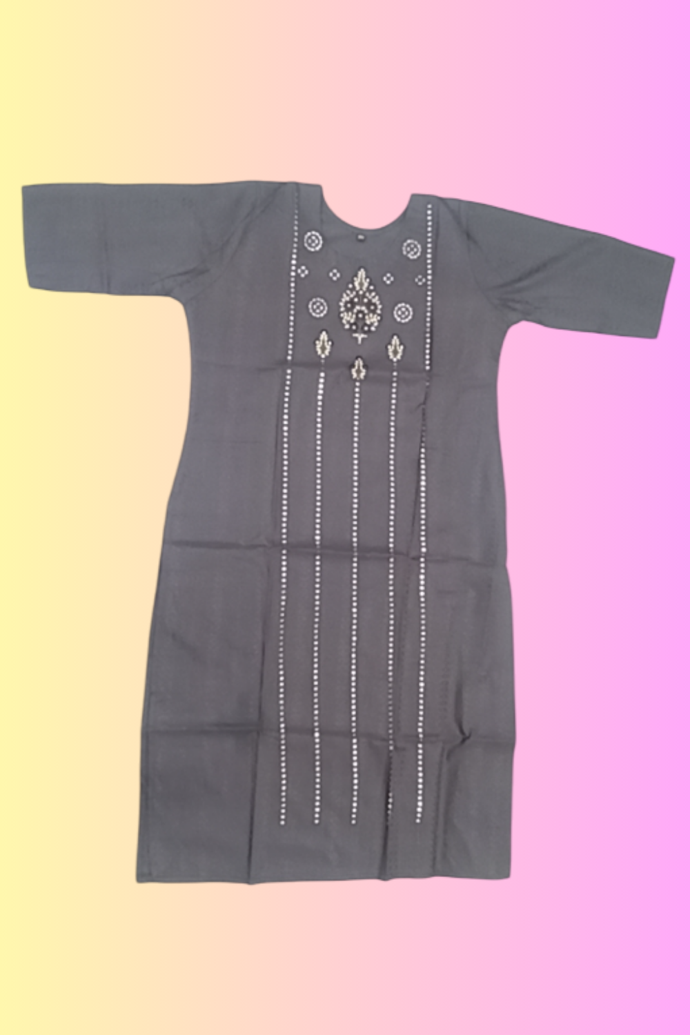 Coffee Colour Embroided Kurti - Image 8