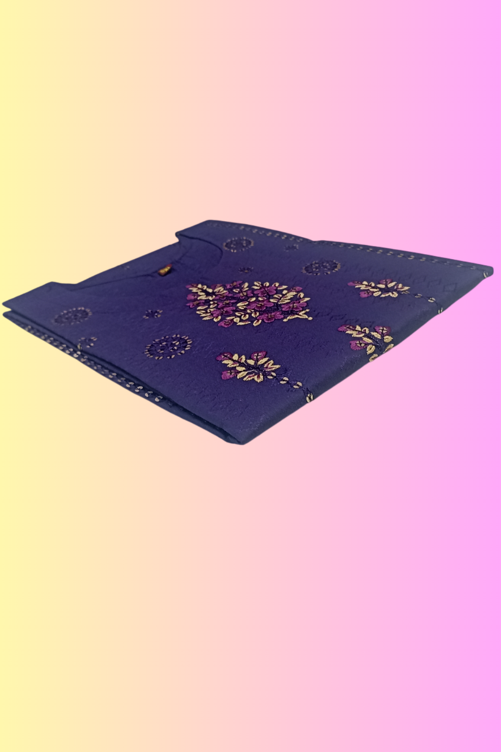 Violet Embroidered Kurti - Image 3