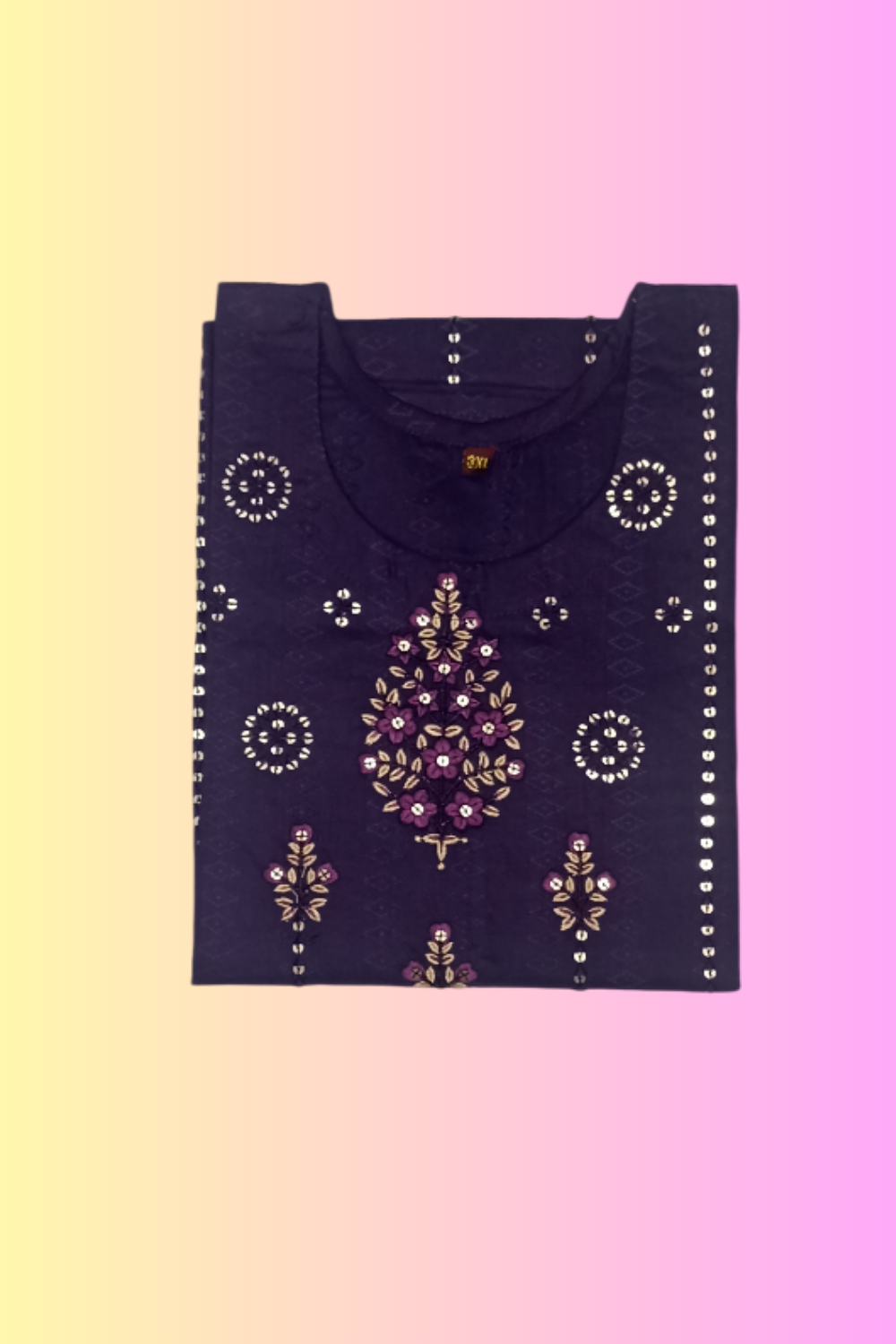 Violet Embroidered Kurti - Image 2