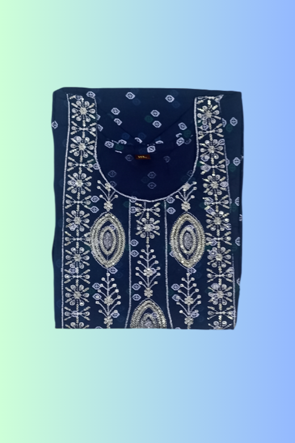 Cherry Blue Rayon Frill Kurti