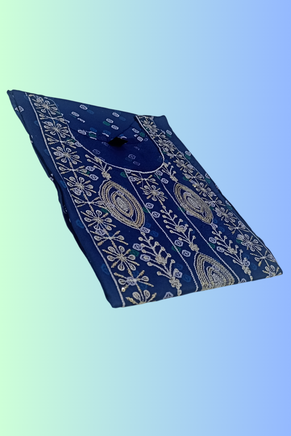 Cherry Blue Rayon Frill Kurti - Image 2