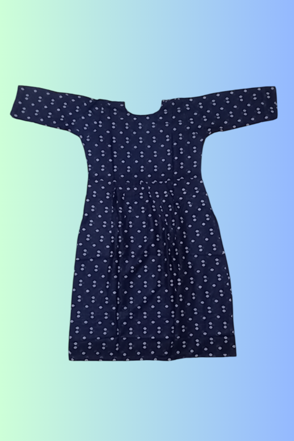 Cherry Blue Rayon Frill Kurti - Image 4