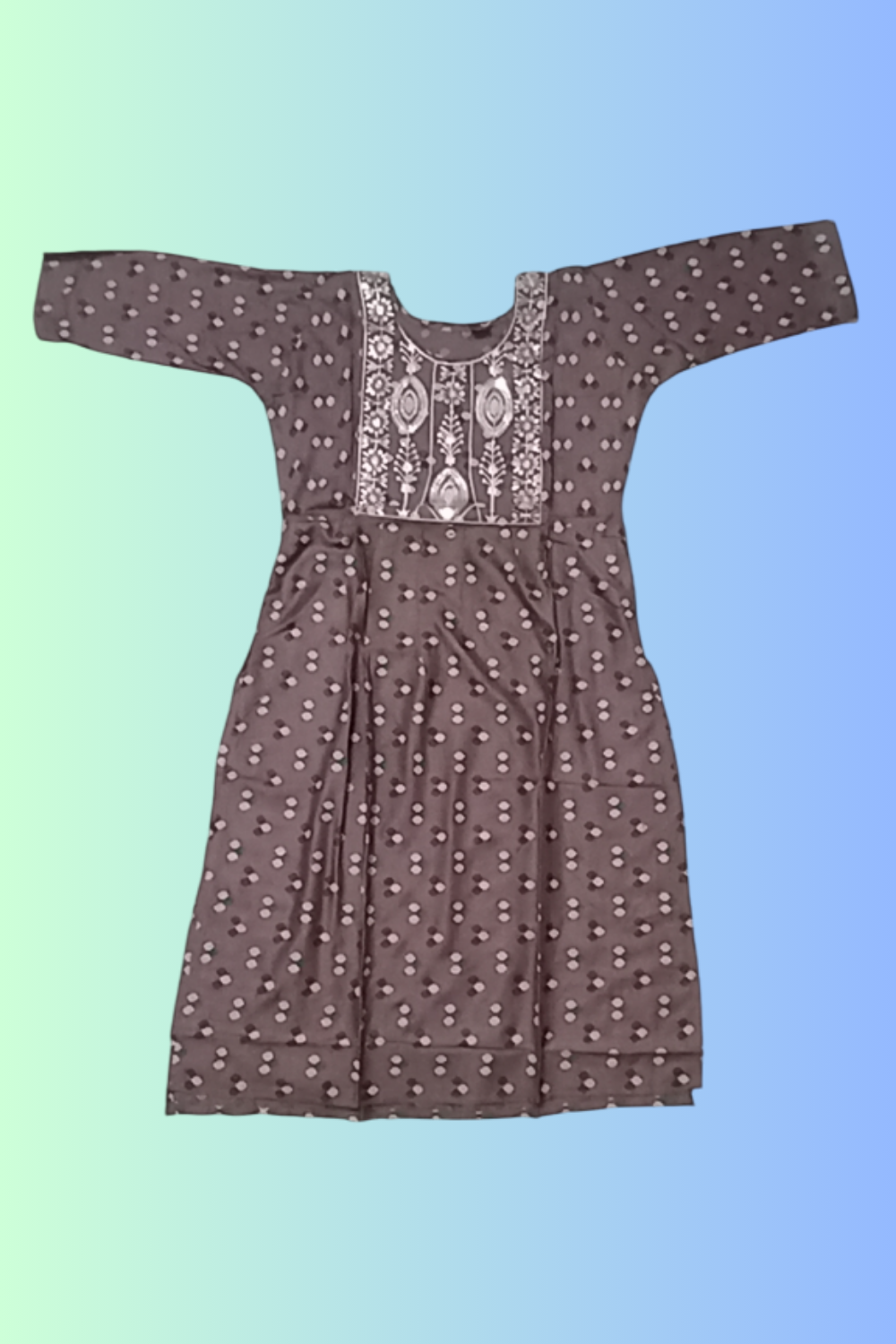 Brown Colour Embroided Kurti