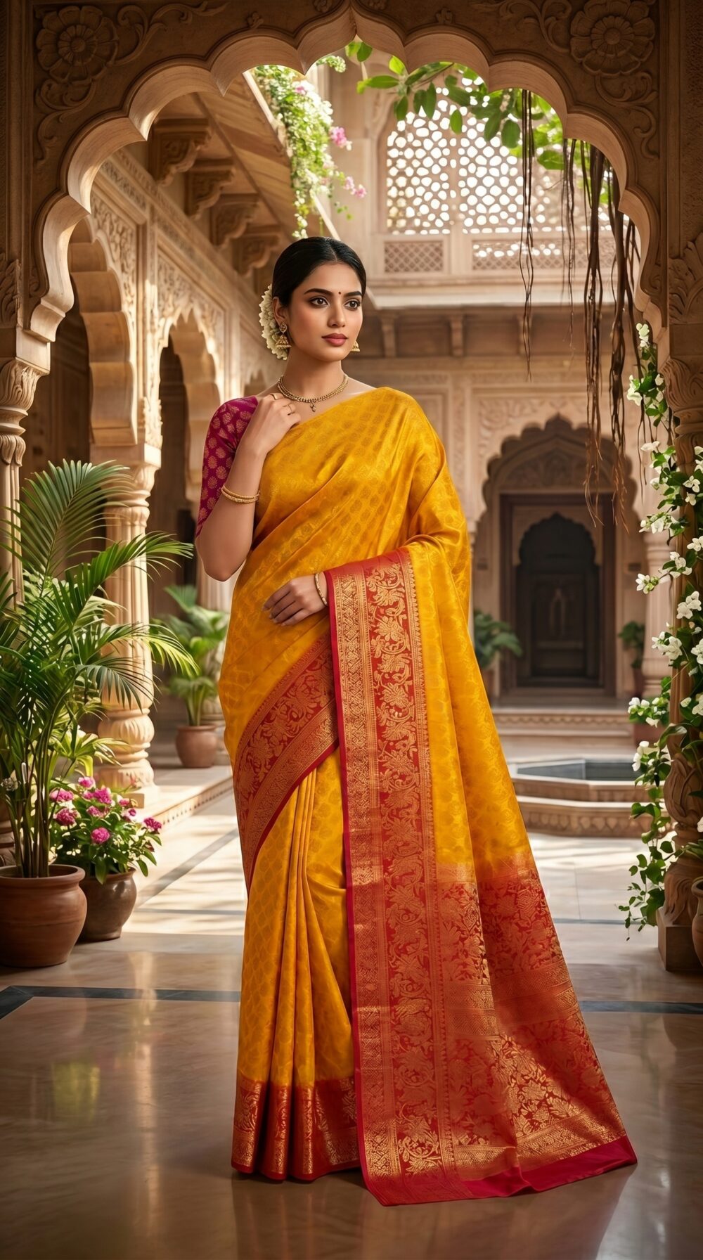 Bengaluru Yellow Silk Saree