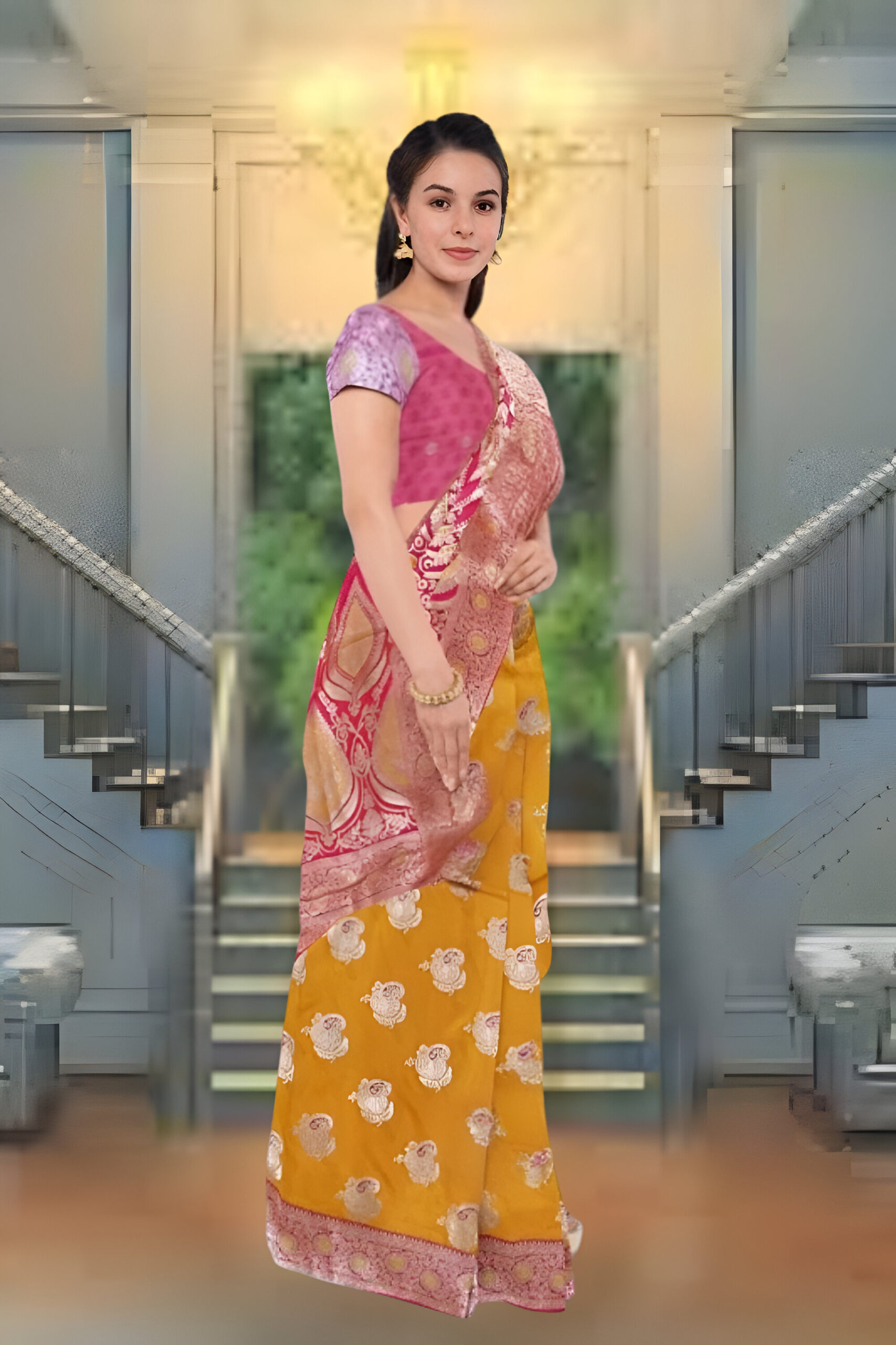 Bengaluru Silk Yellow Saree