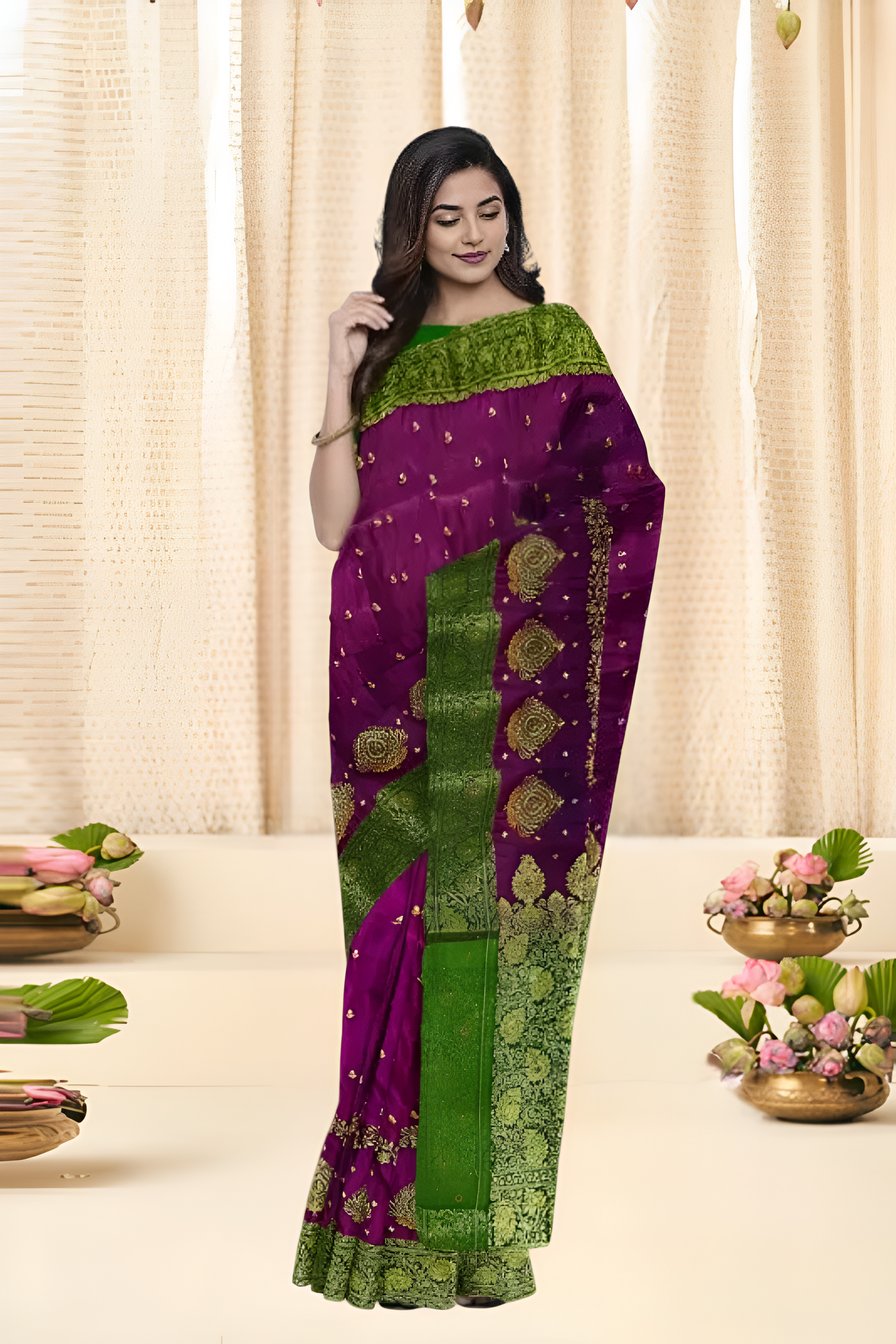 Soft Silk Purple Saree
