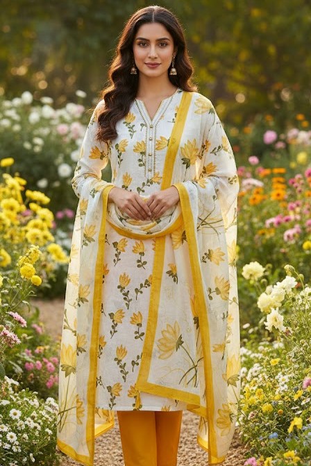 Cotton Printed Suit Salwar Dress Material With Dupatta