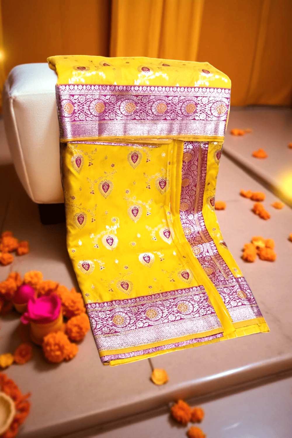 Maysore Silk Yellow Saree