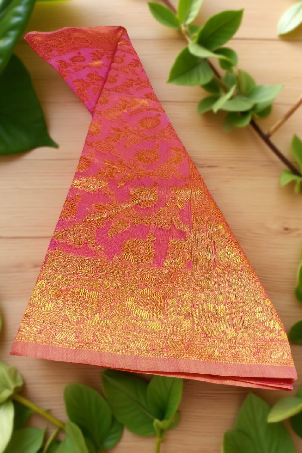 Nakshi Kantha Onion Pink Saree