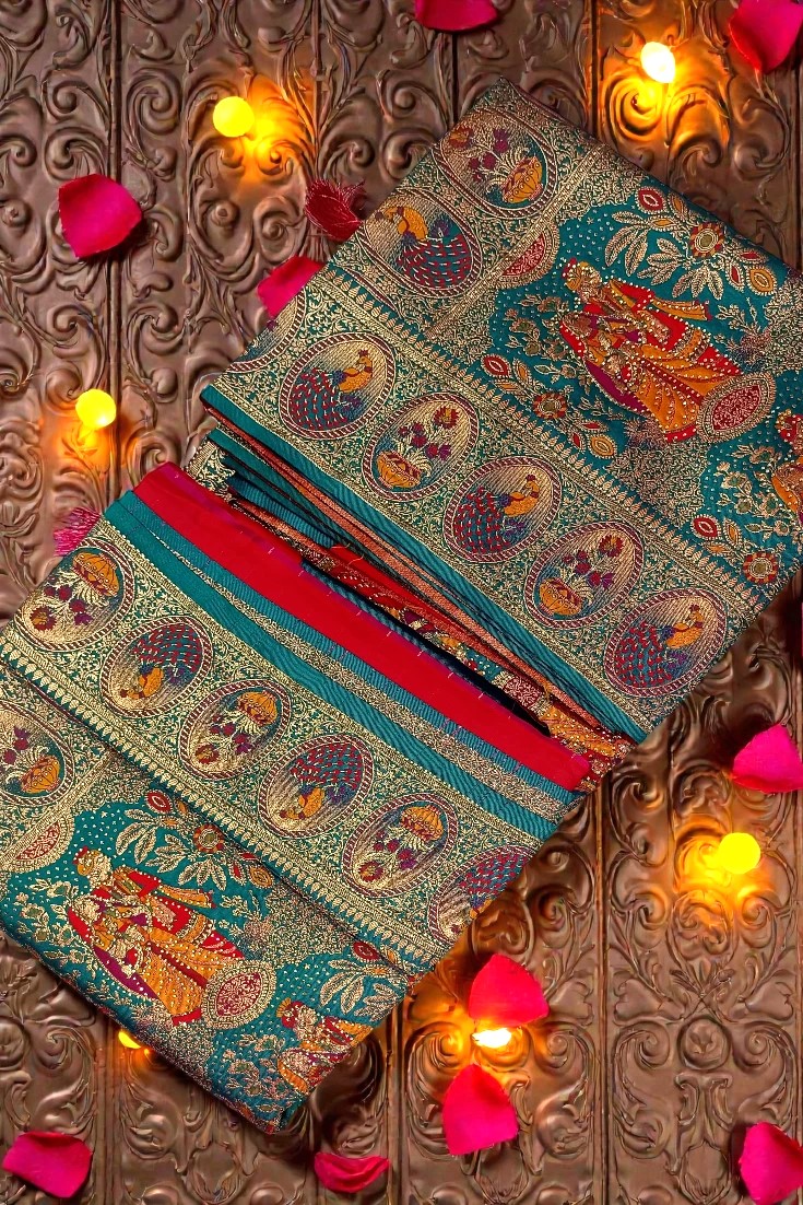 Madhubani Printed Silk Saree